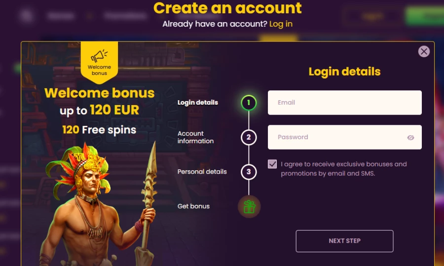 Bizzo Casino Založení účtu